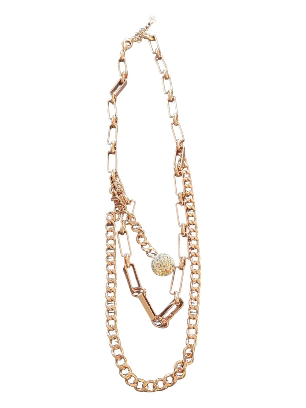 Rose-Gold Layered Mixed-Link Necklace